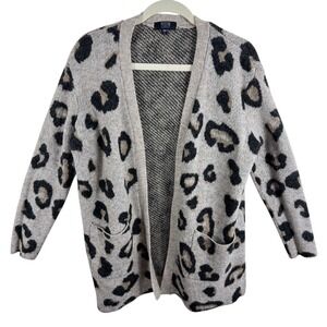 MODERN CANVAS Leopard Print Open Front Cardigan Sweater Women's Size L